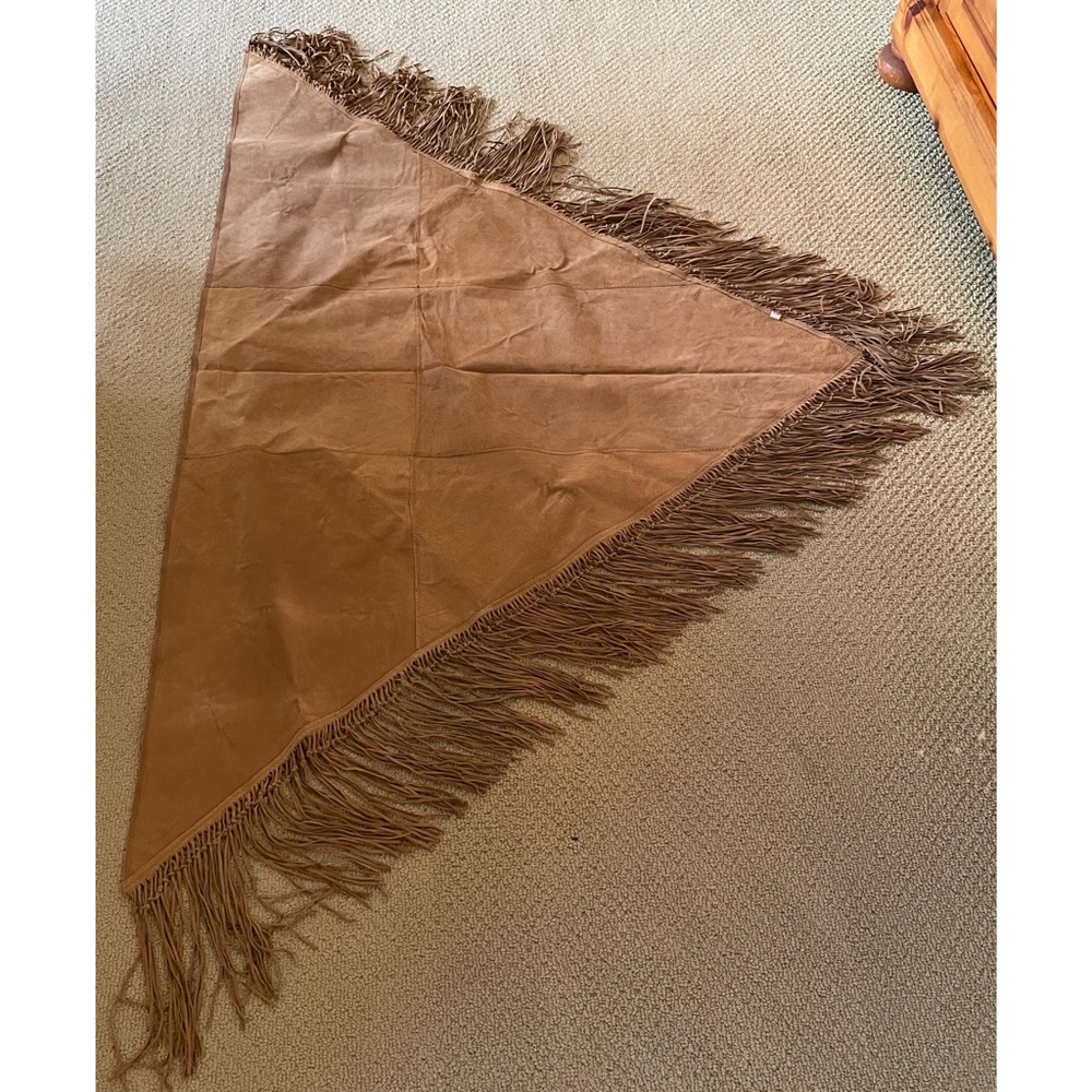 Being suede shawl with fringe tassels